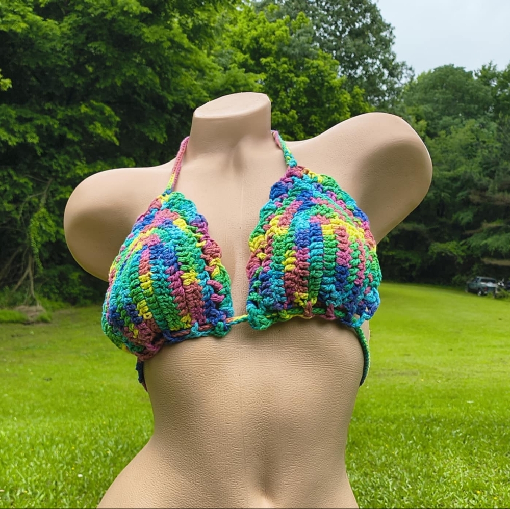 Colorful Crochet Bikini Top